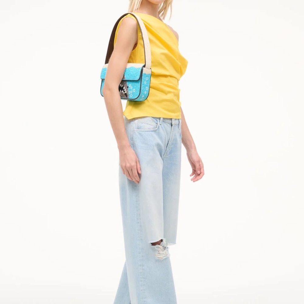 STAUD BEADED TOMMY BAG VIRAL GREAT WHITE SHARK - Picture 3 of 7